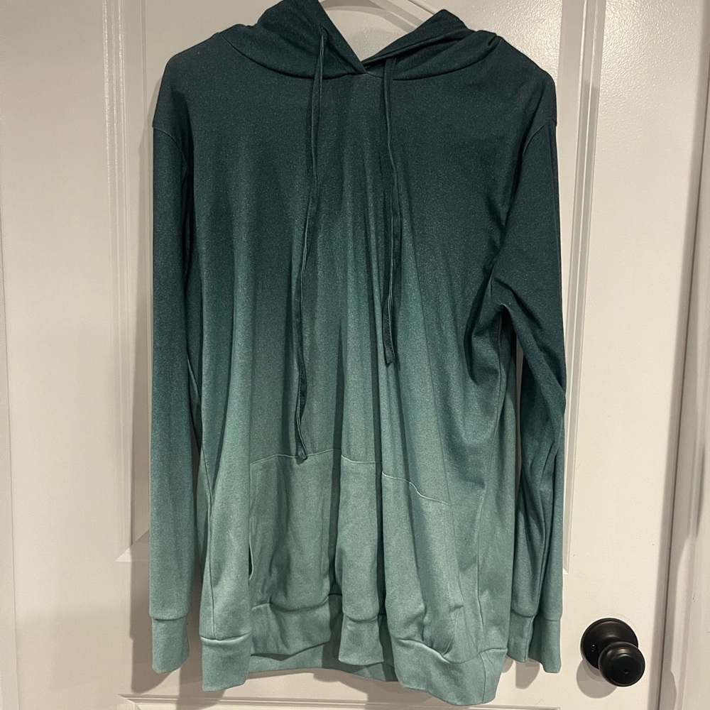 teal ombré hoodie